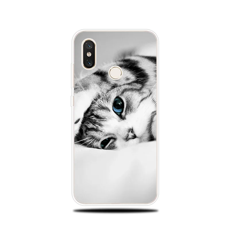 Cute Pet Cat Patterned Silicone Case For Xiaomi Mi 5X A1 A2 6 6X Note 3 8 9 SE Lite Pro Mix 2 S Pocophone F1 Cover Soft |