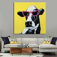 big size animals picture hand painted modern abstract cow oil painting canvas wall art for living room decoration birthday gift