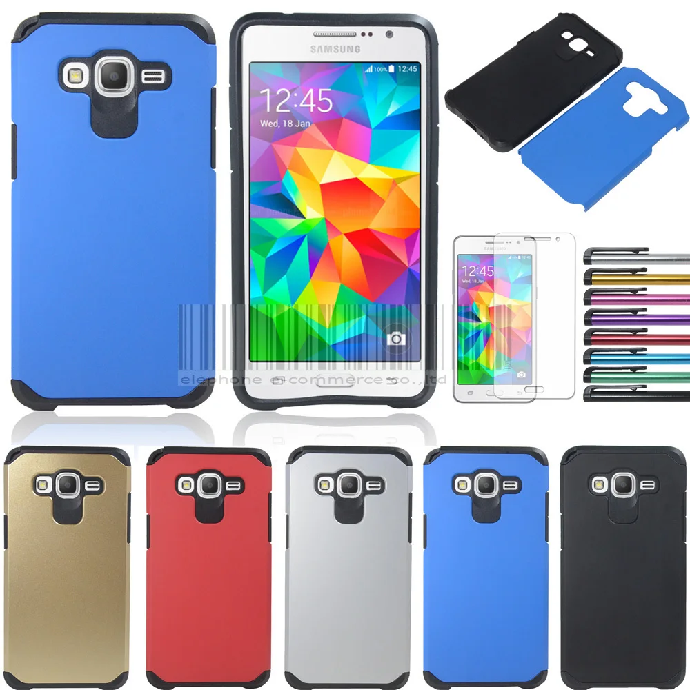 Гибридный Влияние Панцири чехол с Плёнки + Стилус для Samsung Galaxy Grand Prime G530 G530H g530fz g5308w