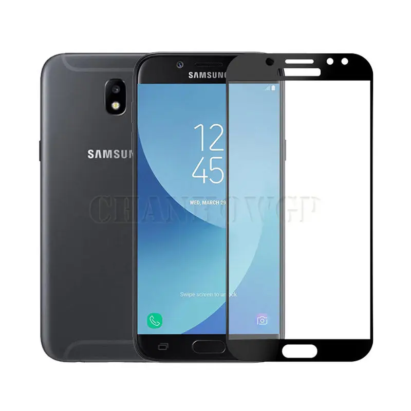 Black Полное покрытие из закаленного стекла для samsung Galaxy J5 SM-J530F/DS J530 J530S J530K J530Y J530FM J530G защитная пленка Sklo - Цвет: Black