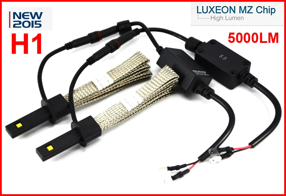 1 компл. H1 40 Вт 5000LM G5 светодиодные фары Тонкий Conversion Kit безвентиляторный lumiled luxeon MZ