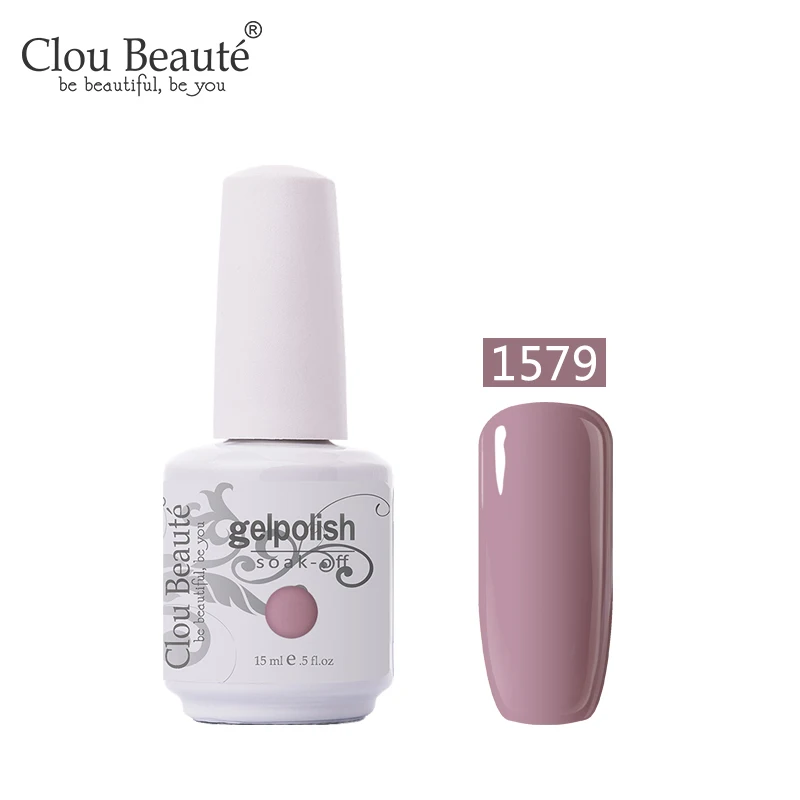 Гель лак для ногтей Clou Beaute 179 цветов Полупостоянный 15 мл отмачиваемый телесный