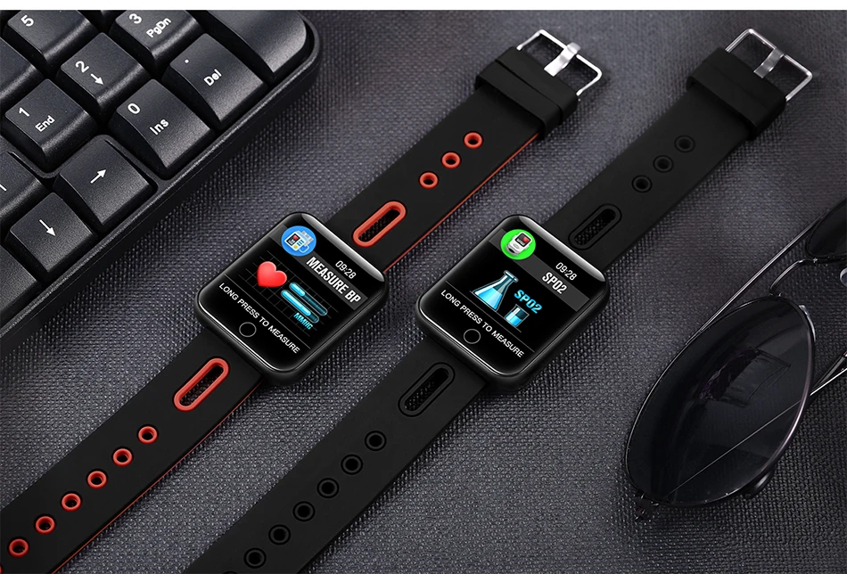 BINSSAW Смарт часы для мужчин и женщин Bluetooth Спорт шагомер часы светодиодный Heart RateLarge экран цветной сенсорный экран Android IOS с коробкой