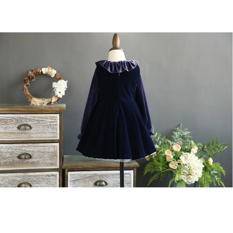 Весенне-осенний комплект с платьем для маленьких девочек вельветовое платье