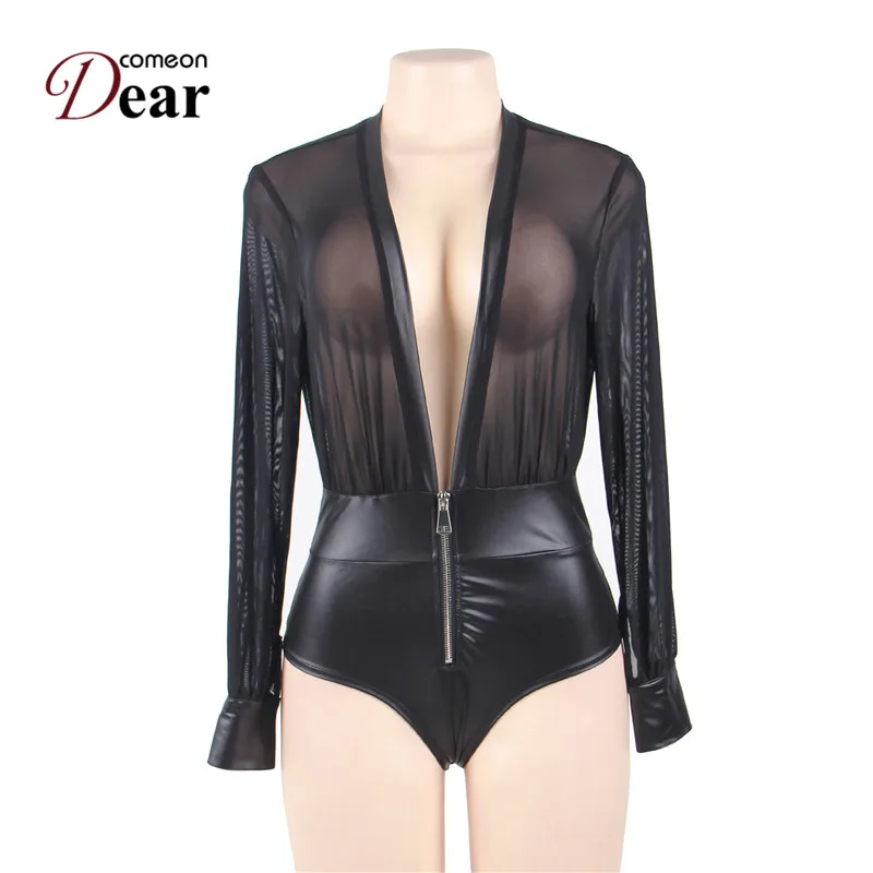 Comeondear RA80594 Эротическое нижнее белье женские боди с длинным рукавом Женское