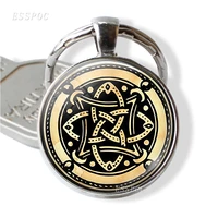 irish key chain irish charm knot glass cabochon metal jewelry irish symbol jewelry bag accessories