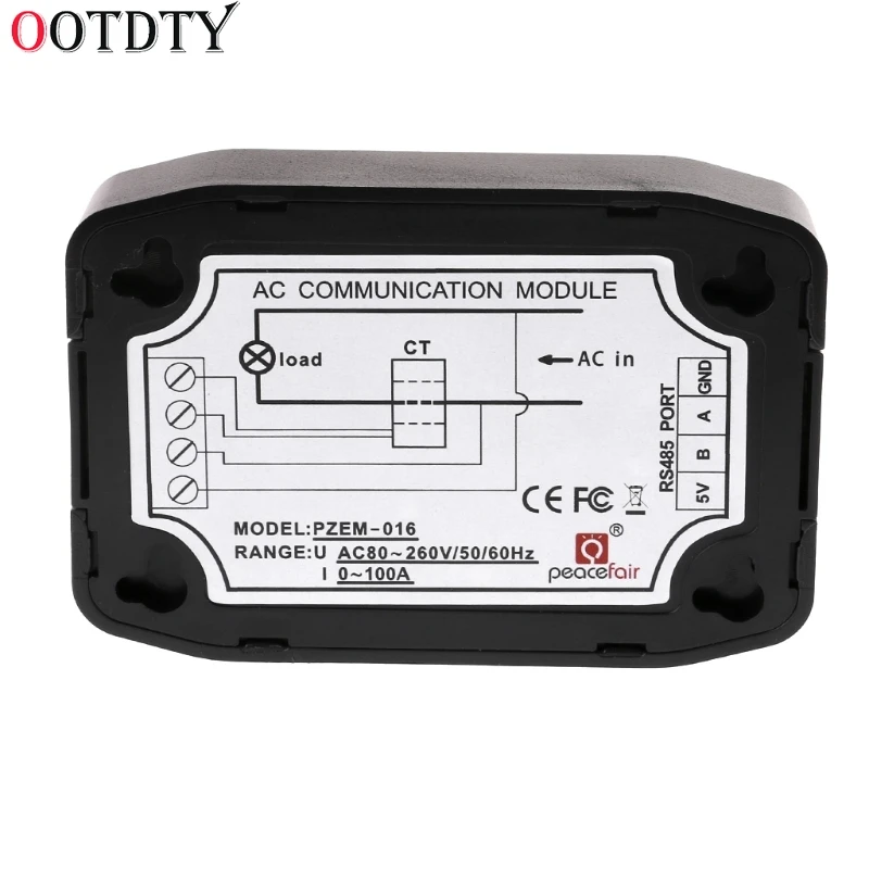OOTDTY AC 100A Напряжение Ток Мощность Частота коэффициент мощности энергия RS485 Modbus