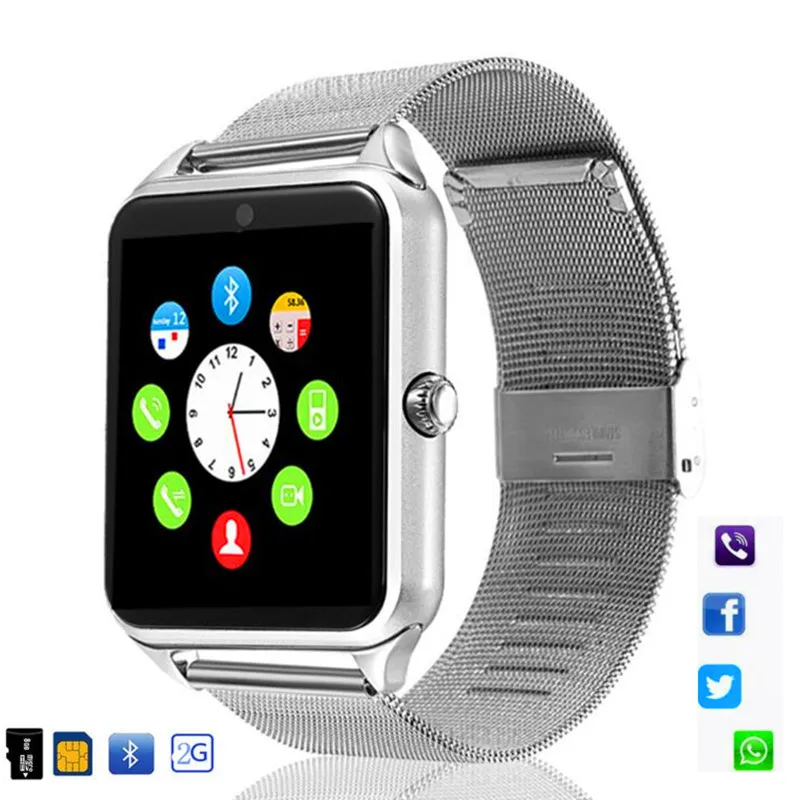Z60 Смарт часы для мужчин с Bluetooth телефонный звонок 2G GSM SIM TF карта камера Smartwatch Android