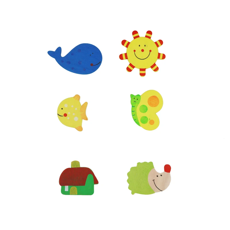 12 шт./компл. магнит на холодильник для детей деревянные мультфильм животных