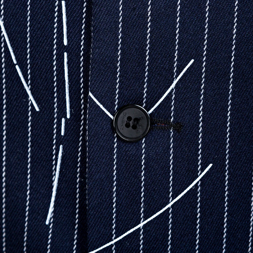 Полосатые тканевые смокинги для жениха новый дизайн костюм Свадебный на заказ