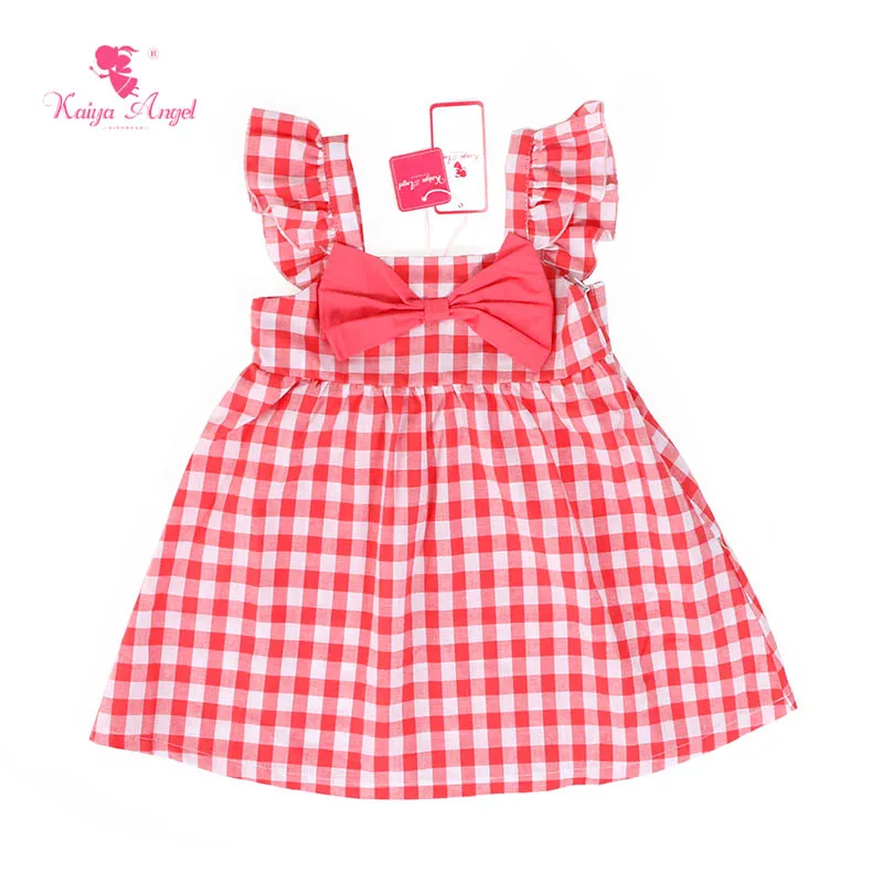Детская одежда летние платья для девочек стильное летнее платье клетчатый