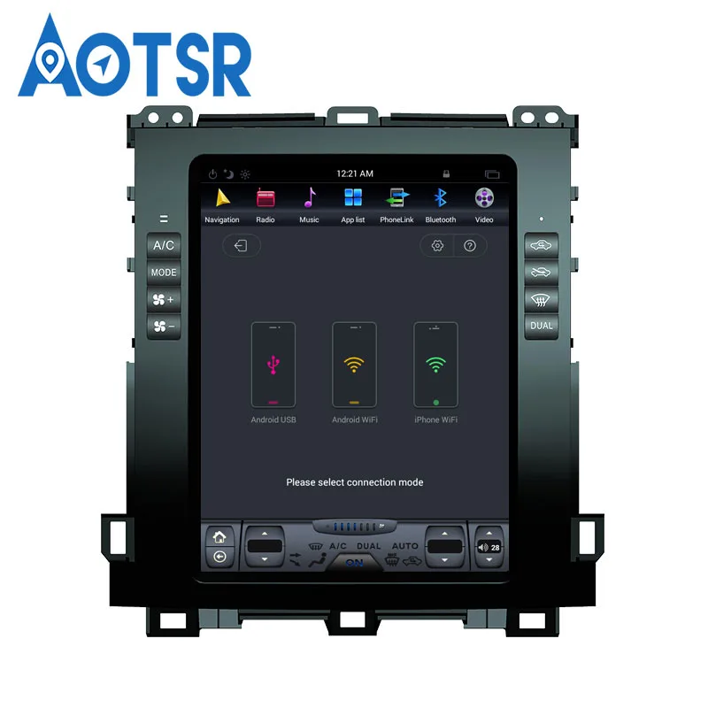Android 8 Tesla стиль автомобиля gps навигация для Toyota Land Cruiser Prado/Lexus GX470 02-09 головное устройство Мультимедиа Радио магнитофон