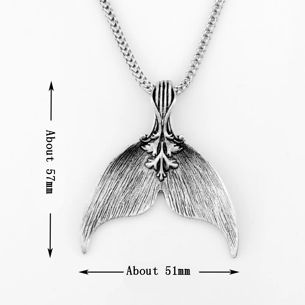 

10pcs Handmade Spoon Whale Tail Pendant Necklace For Women Elegant Large Mermaid Tail Spoon Jewelry Sea Jewelry CT459
