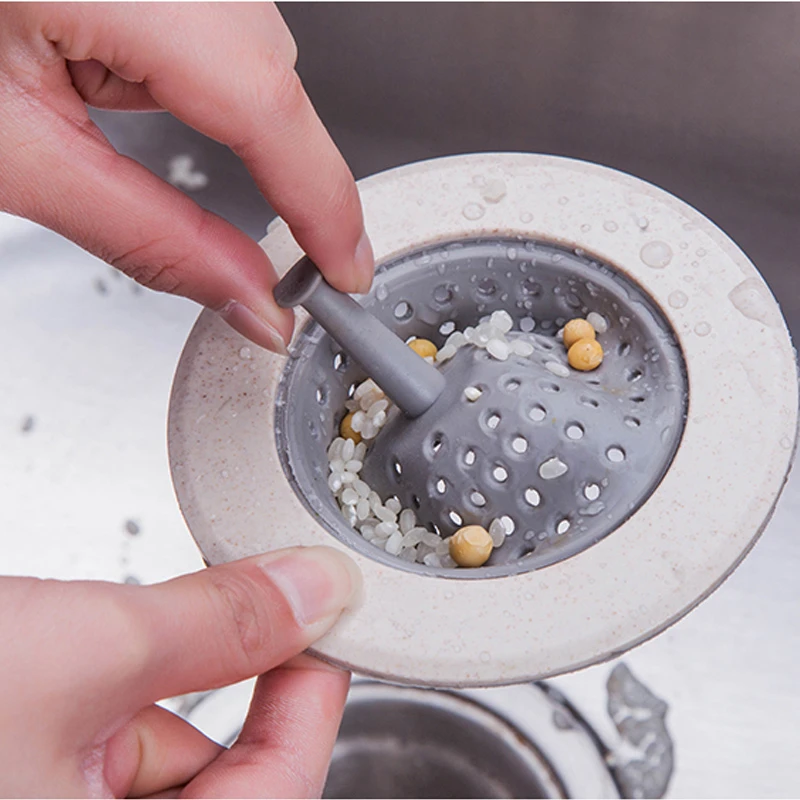 Kitchen Suckers Silicone Water Filter Anti-blocking Tools Wheat Straw Sink Strainer Round Floor Drain Cover Bathroom Sewer | Дом и сад