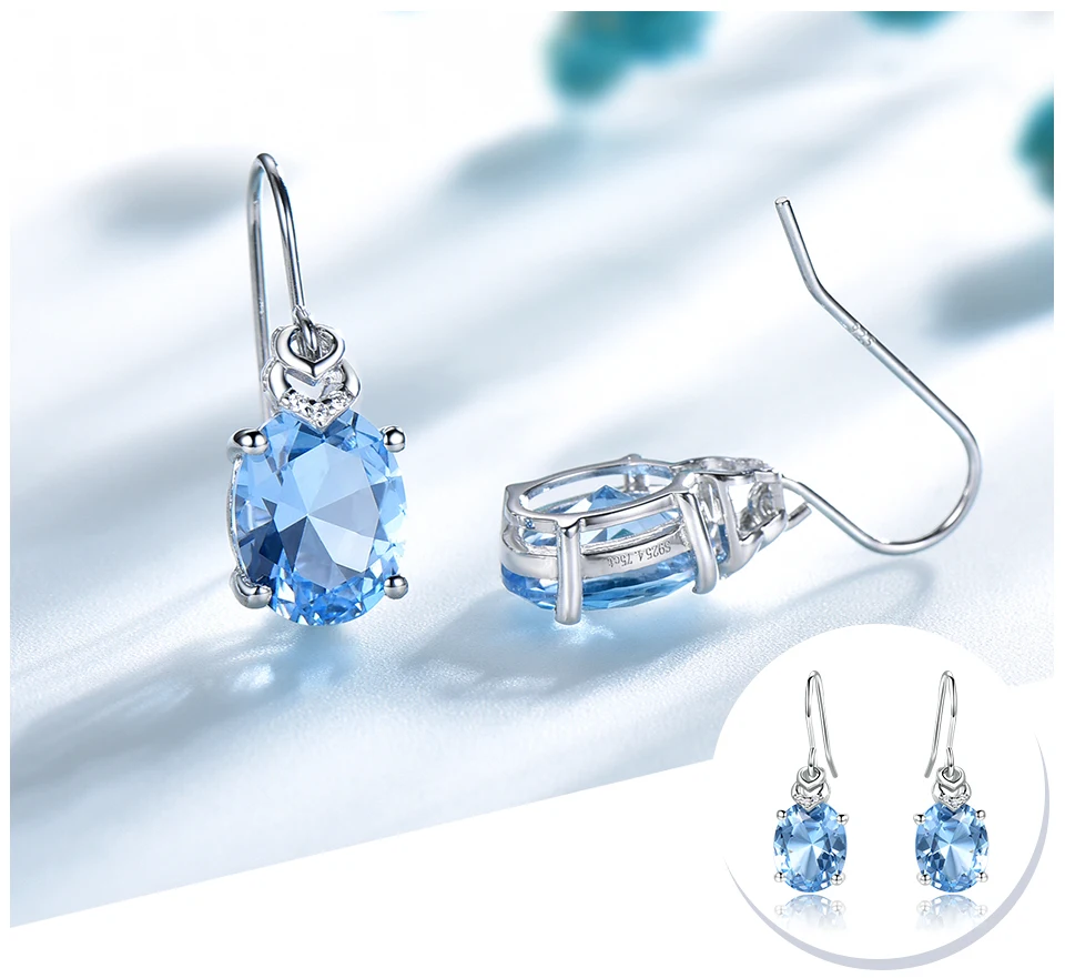 UMCHO Nano Blue Topaz, Серьги с драгоценными камнями для женщин, 925 пробы, серебряные, корейские серьги-капли, модные, вечерние, ювелирные изделия, Новинка