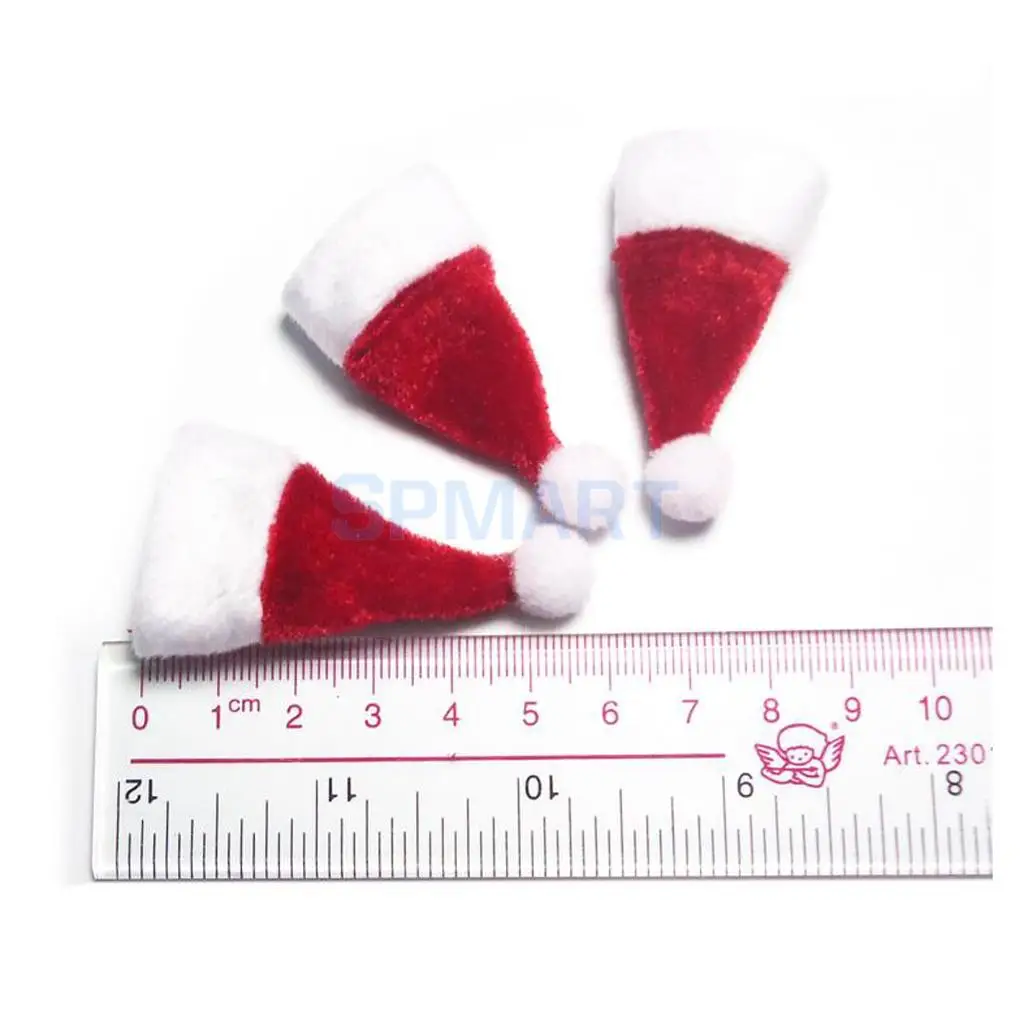 Миниатюрная шапка Санта Клауса для кукольного домика 6 шт. масштаб 1/12 аксессуары |