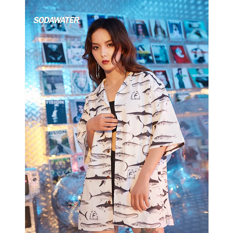 Женская рубашка с отложным воротником SODAWATER летняя повседневная в стиле High Street