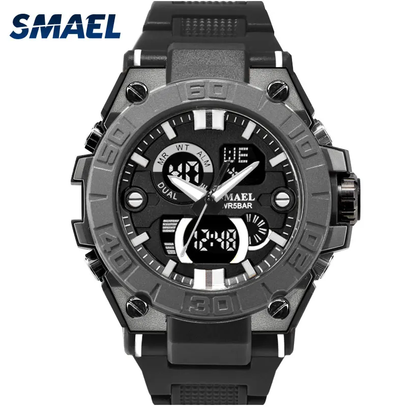 

2021 Brand Digital Watch LED Waterproof Men Sport Military Wristwatch Dual Movement Quartz Electronic Watches Mens Reloj Hombre