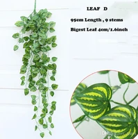 10pcs green artificial fake hanging vine plant leaves foliage flower garland home garden wall decoration ivy suppli