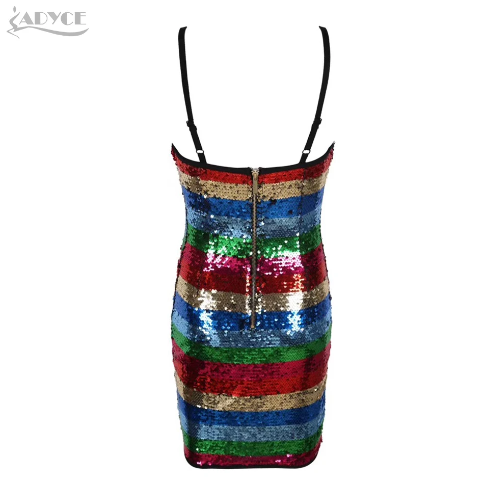 Adyce новые летние вечерние платья знаменитостей женские Vestidos 2019 Мини с блестками