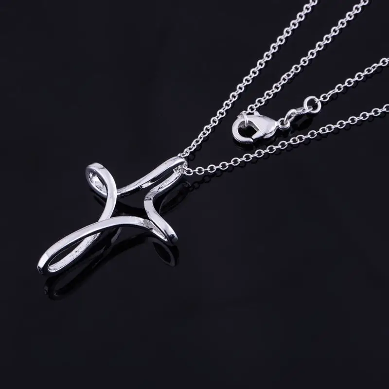 Серебряное ожерелье Посеребренная Подвеска модные ювелирные изделия крест