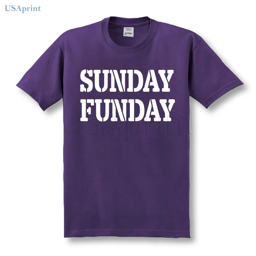USAprint Новая мода Для мужчин Sunday Funday футболка с буквенным принтом Slim fit летняя 100