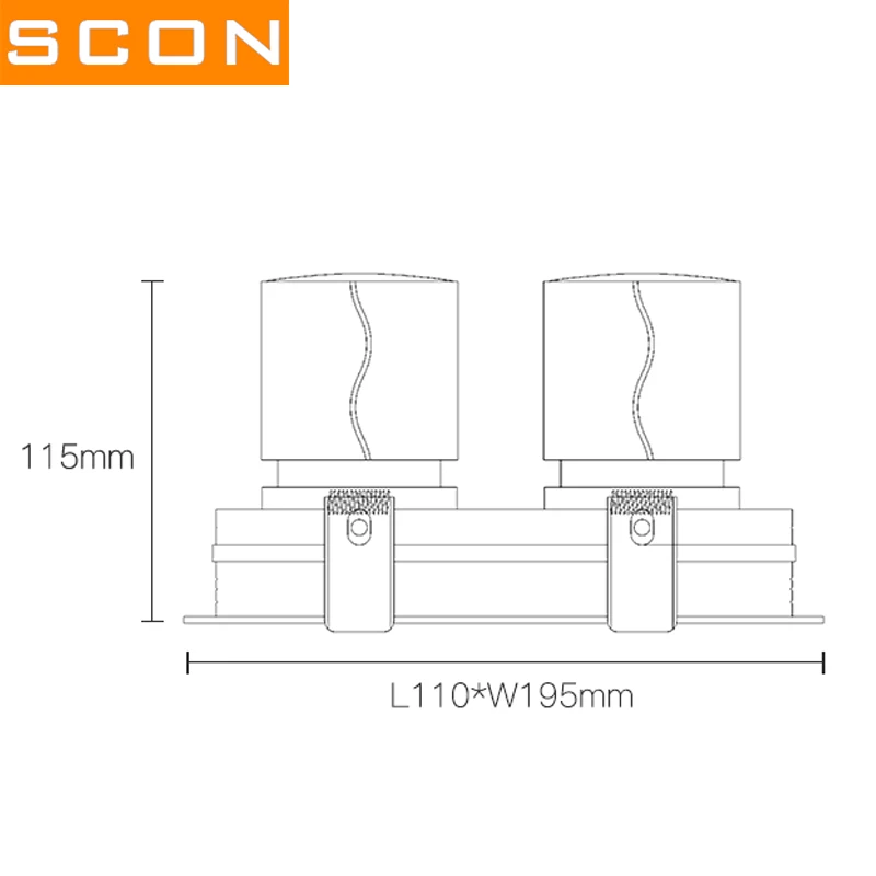 SCON LED 7 Вт/12 Вт с одной головкой встраиваемый потолочный COB вентилируемый