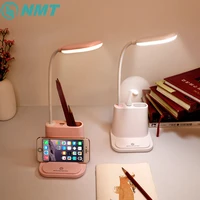 touch dimmable led desk lamp 10w wireless chargingusb charging table light for children kids reading study bedside bedroom