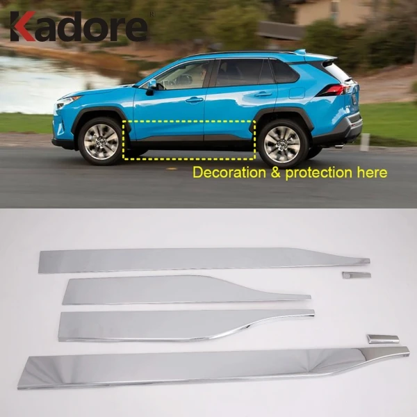 Для Toyota RAV4 RAV 4 ABS Хромированная Боковая дверь корпус молдинг линия крышка отделка протектор украшения внешние аксессуары