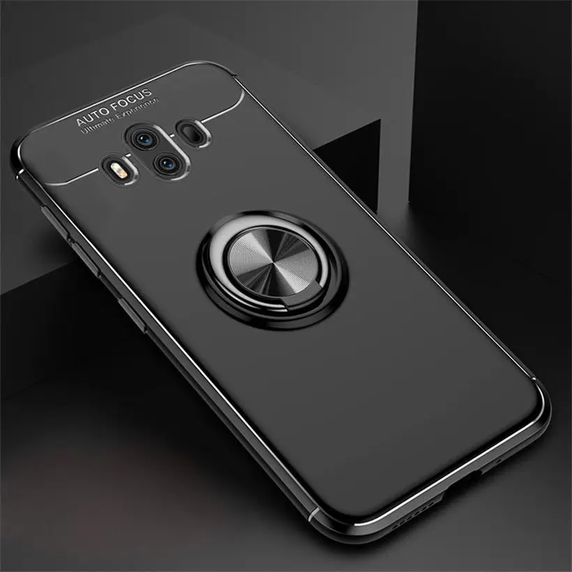 Чехол-подставка для huawei P10 P9 P20 Lite Pro mate 9 10 Y7 Pro Y9 Nova 2S Honor 8 Pro 9 10 Lite Note 10 TPU - Цвет: Black