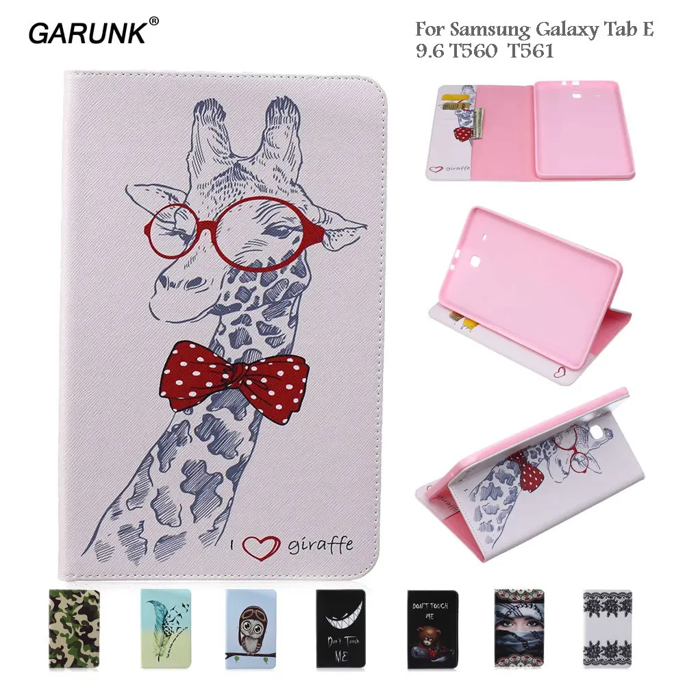 Для Samsung T560 T561 чехол для планшета 9 6 дюймов цветной флип кейс с принтом Galaxy Tab E