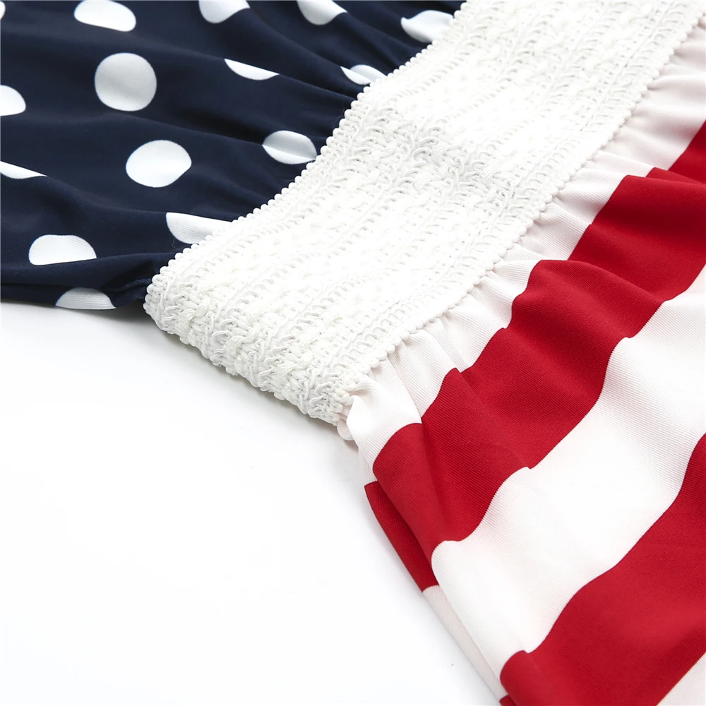 July 4 го американского флага летнее платье для мамы и дочки Одинаковая одежда