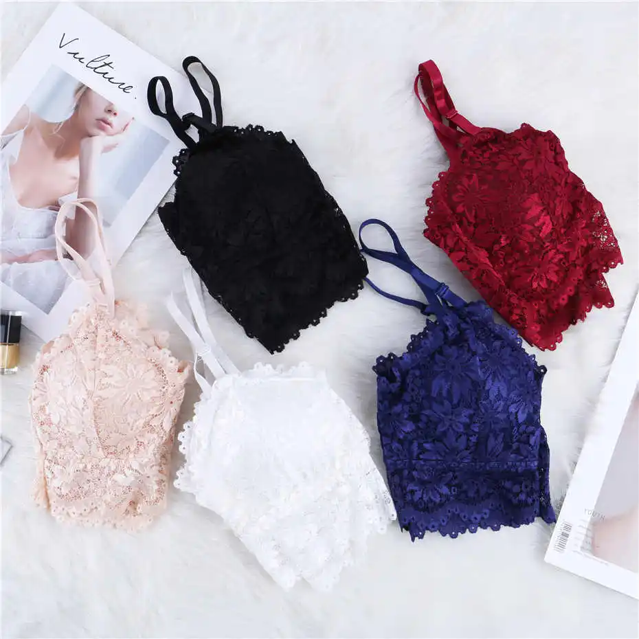 Новинка Женская кружевная рубашка на бретельках топ нижнее белье Bralett Camisole со