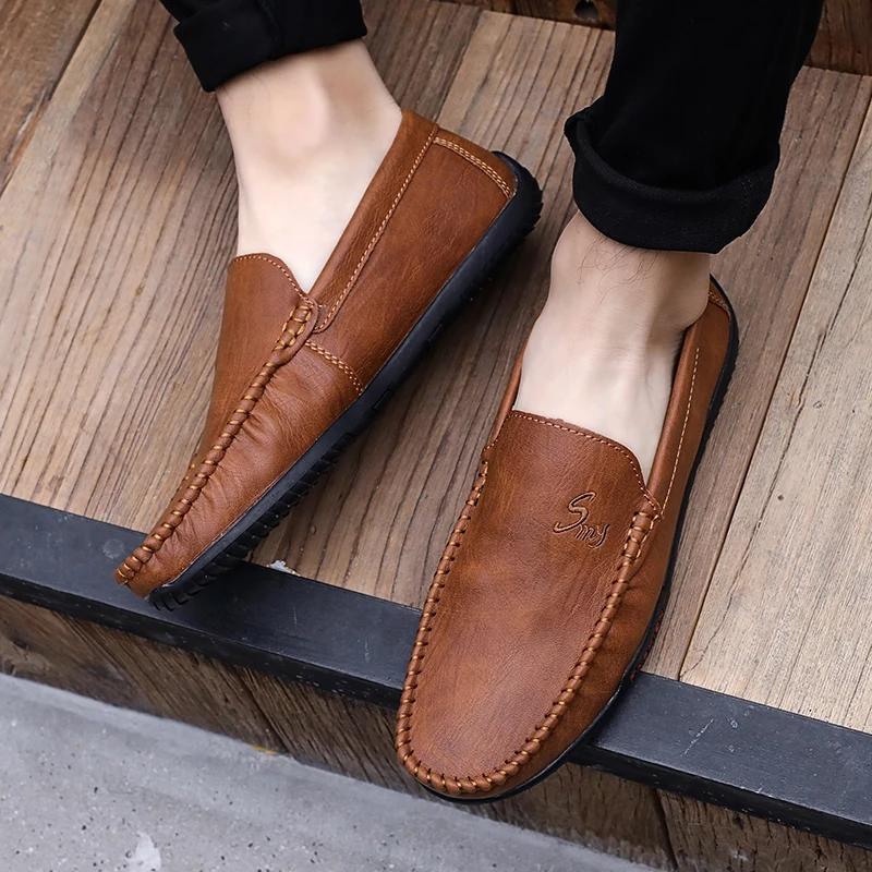 

Trendy Fashion Driving Shoes Men Slip-On Loafers Breathable Man Flats Soft Moccasins Light Boat Shoes Men Casual Shoes Zapatos