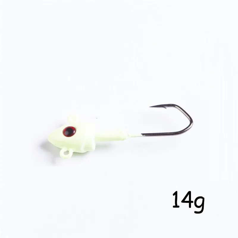14g AI-SHOUYU Новинка 5 г/7 г/10 г свинцовая головка крючок джиг оснатка приманки рыболовные крючки для мягкой приманки джиг крючок рыболовные снасти - Цвет: 14g