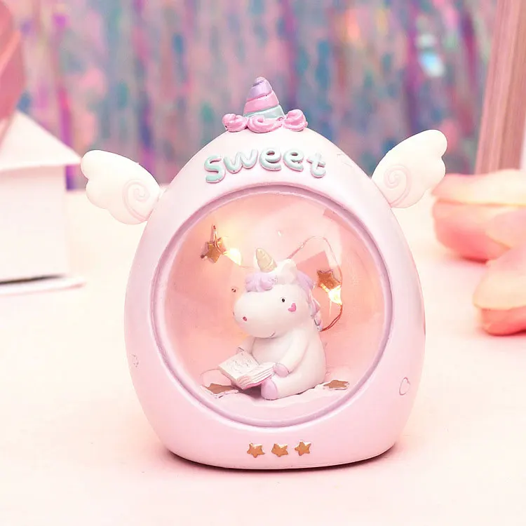 Pink 2 Firya мультфильм Единорог светодиодный ночник Детские ночники настольные декоративные светильники детские игрушки подарок на день рождения Прямая - Испускаемый цвет: Pink 2