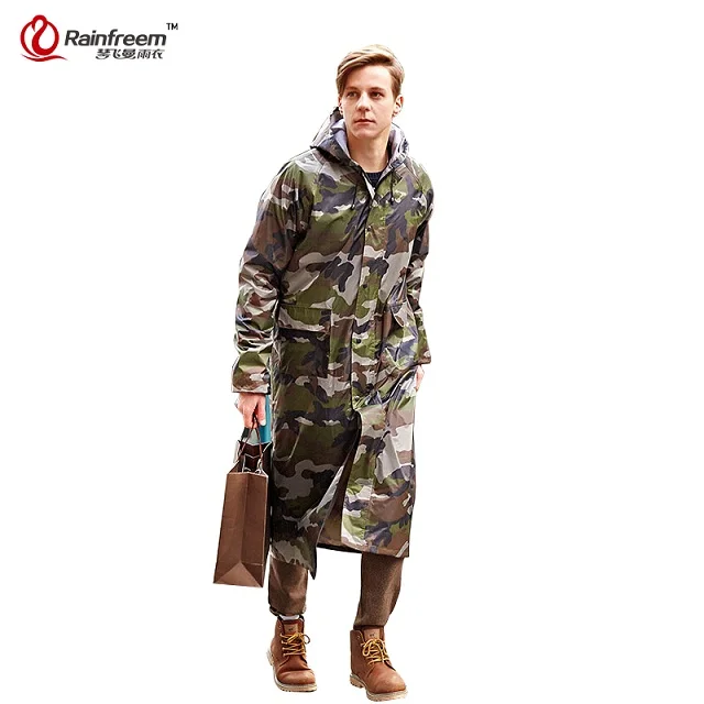 Camouflage Rainfreem непроницаемой плащ Для женщин/Для мужчин Водонепроницаемый Тренч пончо двухслойный дождевик Для женщин дождевики дождь Шестерни пончо - Цвет: Camouflage
