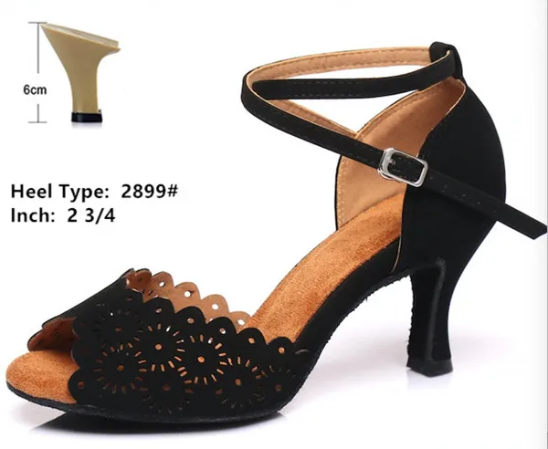 black 6cm heel Ljtail/черные атласные туфли для латинских танцев; женская классическая обувь для бальных танцев; обувь для сальсы; вечерние сандалии; обувь на среднем каблуке 7,5 см туфли бальные женская летняя обувь для танца - Цвет: black 6cm heel