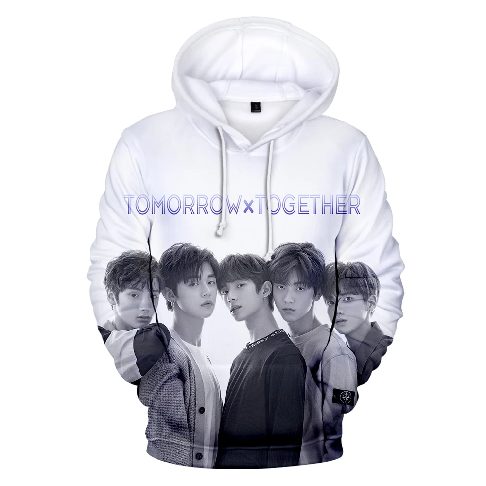Новая мода TXT 3D Для мужчин s толстовки KPOP Прохладный идол певец уличной моды