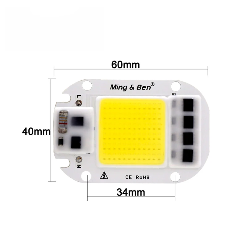 1 Набор из светодиодный COB чип с рассеивателем 20W 50W 300W Смарт-микросхема 110 V/230 V для Светодиодный прожектор светильник DIY нужен радиатор для охлаждения