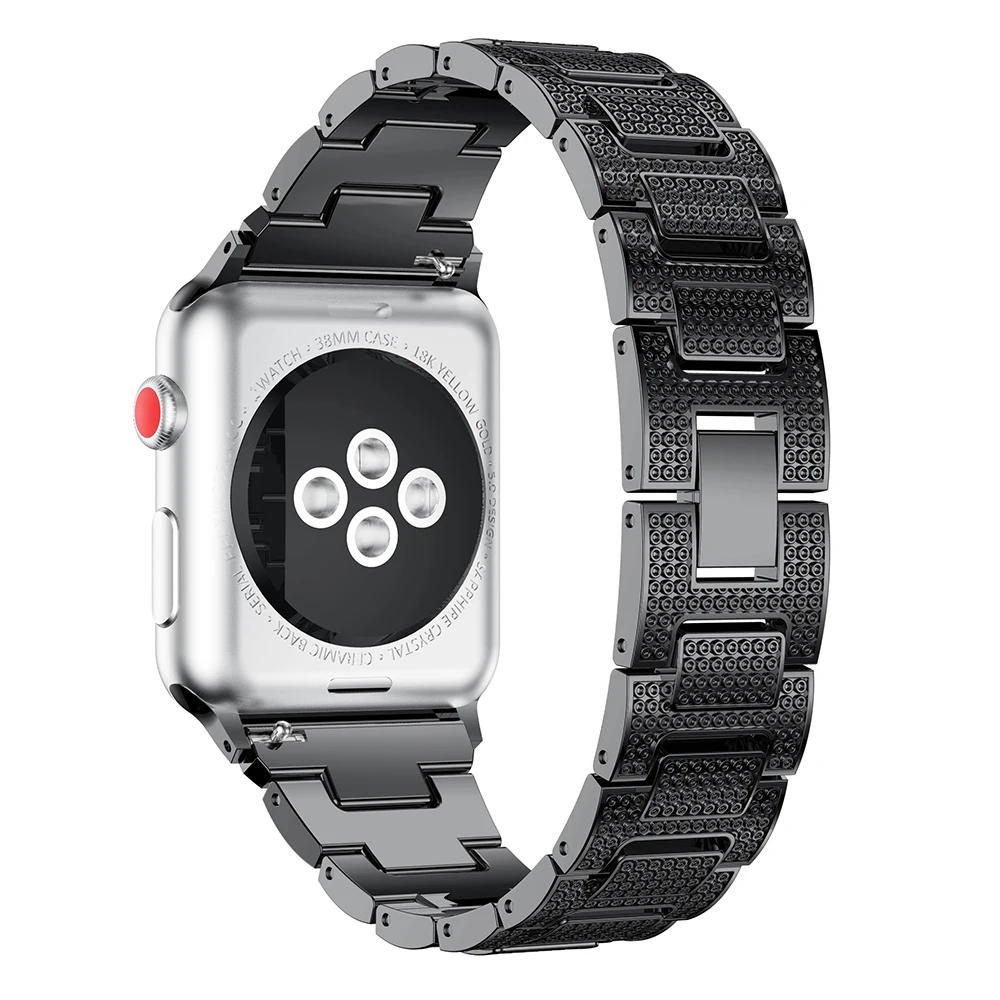 Хрустальные стразы ремешок для часов Apple Watch браслет из нержавеющей стали iWatch