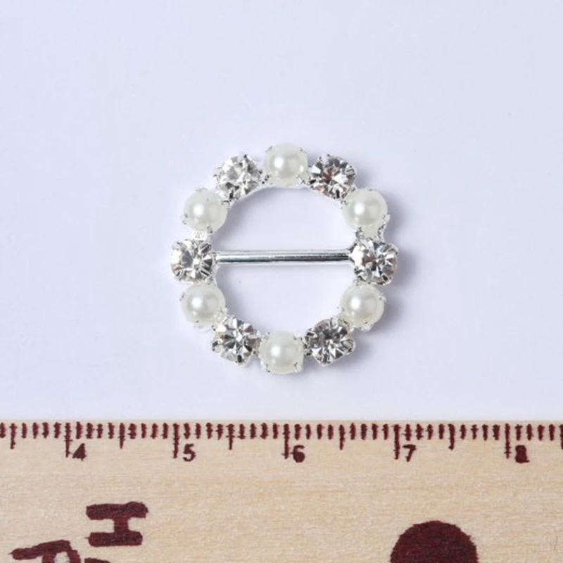 Новинка 2018 круглая жемчужная Пряжка со стразами пригласительная лента слайдер