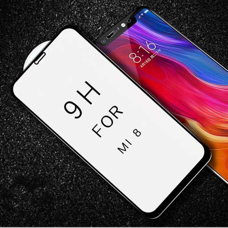 5D закругленный край Полное покрытие закаленное стекло Защита экрана для Xiaomi Mi 8