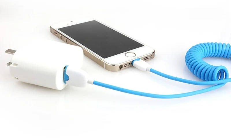 Цвет прозрачный на растяжение USB кабель для iphone 5 5S 5c 6 плюс ipad mini ipod nano зарядное