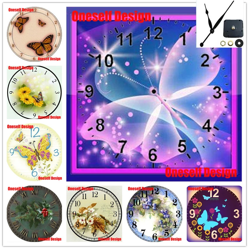 

great clock 5d diamond painting clock flower 5d diamond embroidery sale clock butterfly 5d diamond mosaic sale clock home decor