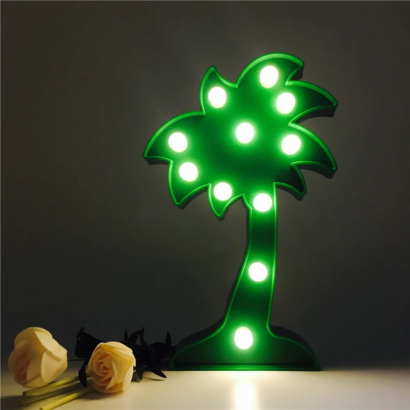 Светодиодная настольная лампа с кокосовым деревом 3d светильник заряжаемым