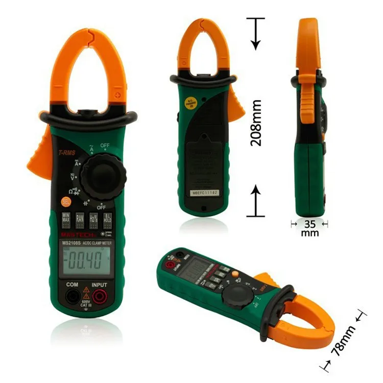 True RMS цифровой AC DC токоизмерительный клещи MS2108S мультиметр Емкость Частота инраш