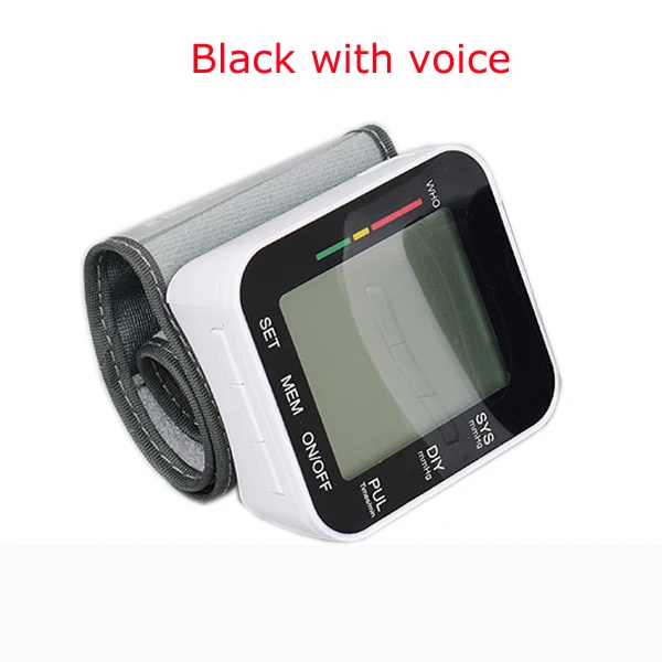 Black with voice Ilincare автоматический цифровой голосовой кровяного Давление монитор Heart Beat частоты пульса метр тонометр Сфигмоманометры пульсометр - Цвет: Black with voice