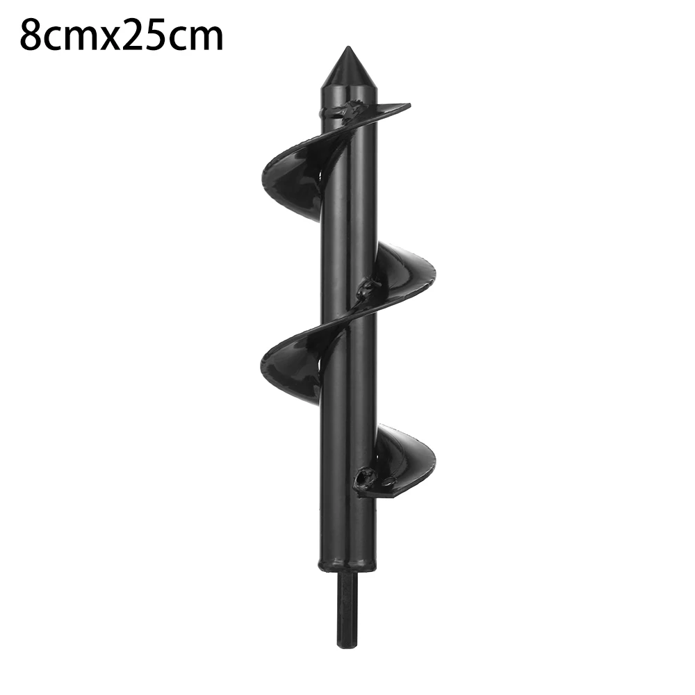 8cmx25cm 1 шт. спиральное сверло сверлильный шнек головка шестигранный вал осевой инструмент сельскохозяйственная воздуходувка копание отверстие сломанная лампа цветочный горшок - Цвет: 8cmx25cm