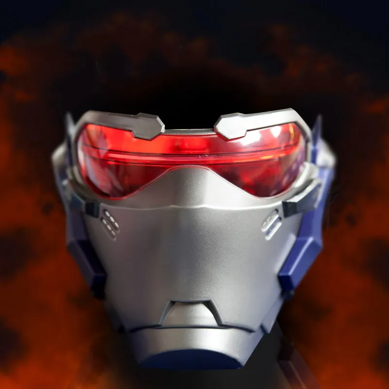 Игра OW Soldier 76 шлем ABS светодиодный светильник маска без батареи один размер подходит для большинства взрослый костюм на Хэллоуин Реквизит Высокое качество вентиляторы подарок